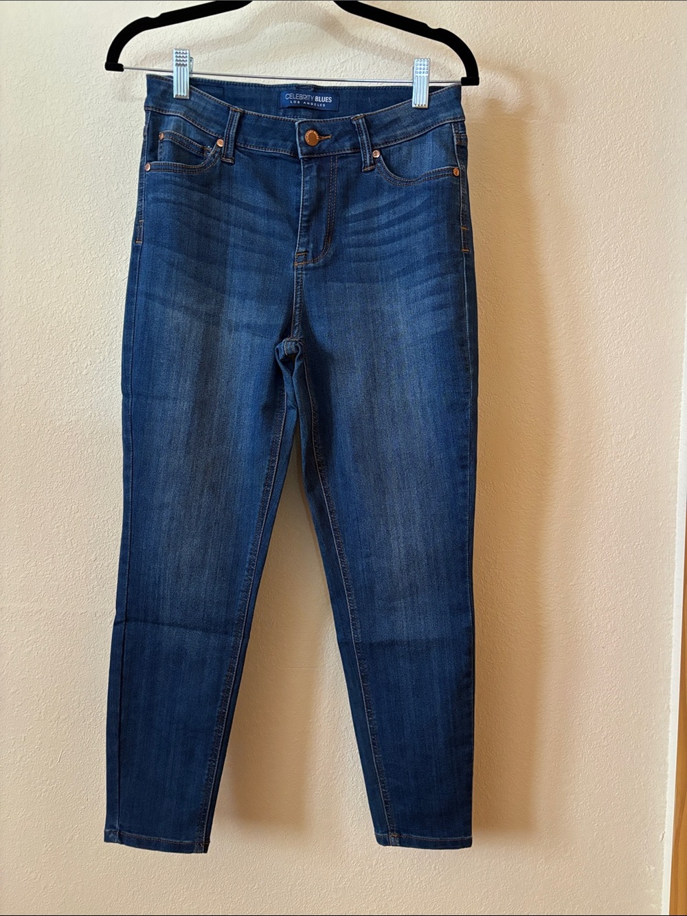 Celebrity Blues Mid-Rise Dark Indigo Skinny Jeans